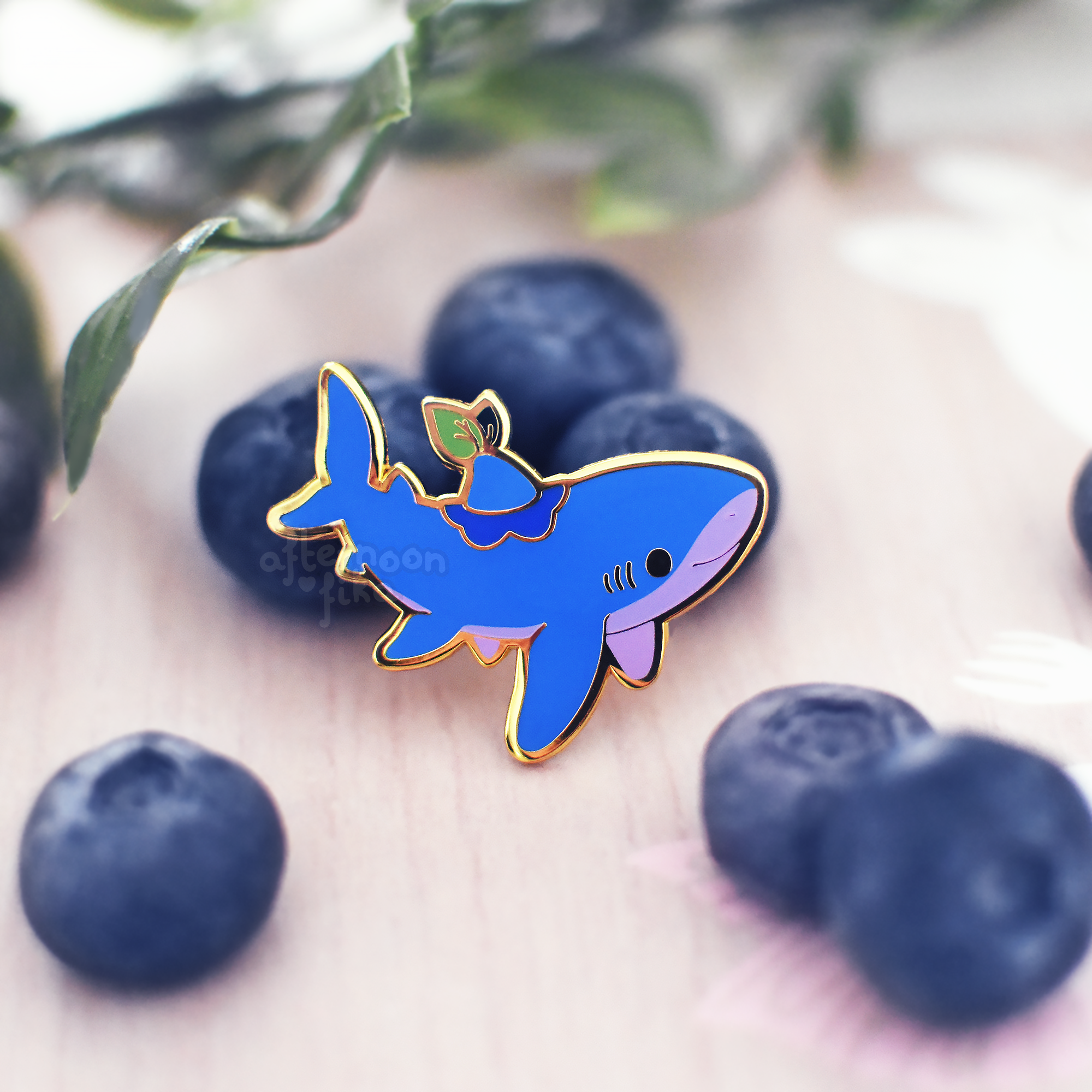 Blueberry Shark Enamel Pin