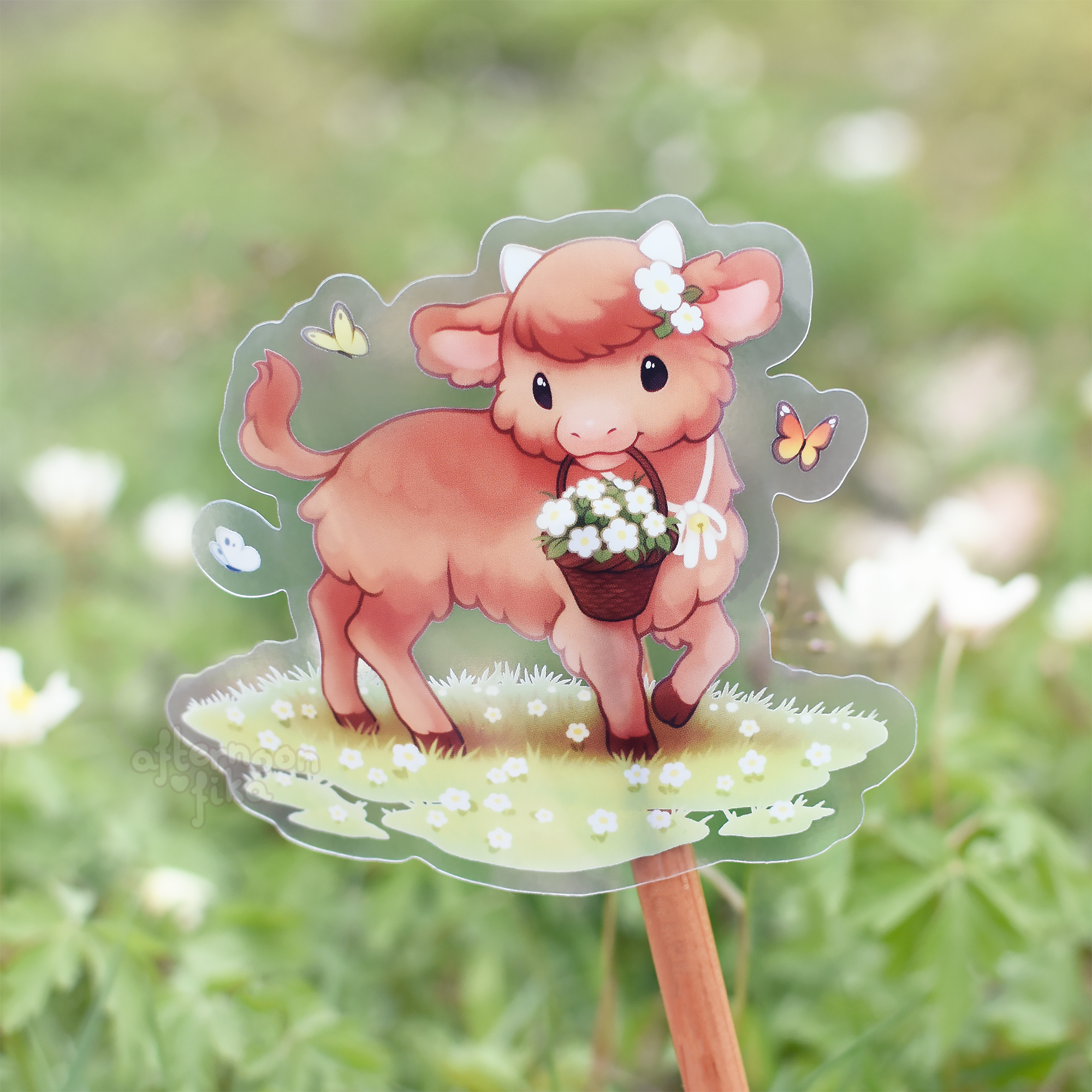 Daisy The Highland Cow Clear Sticker