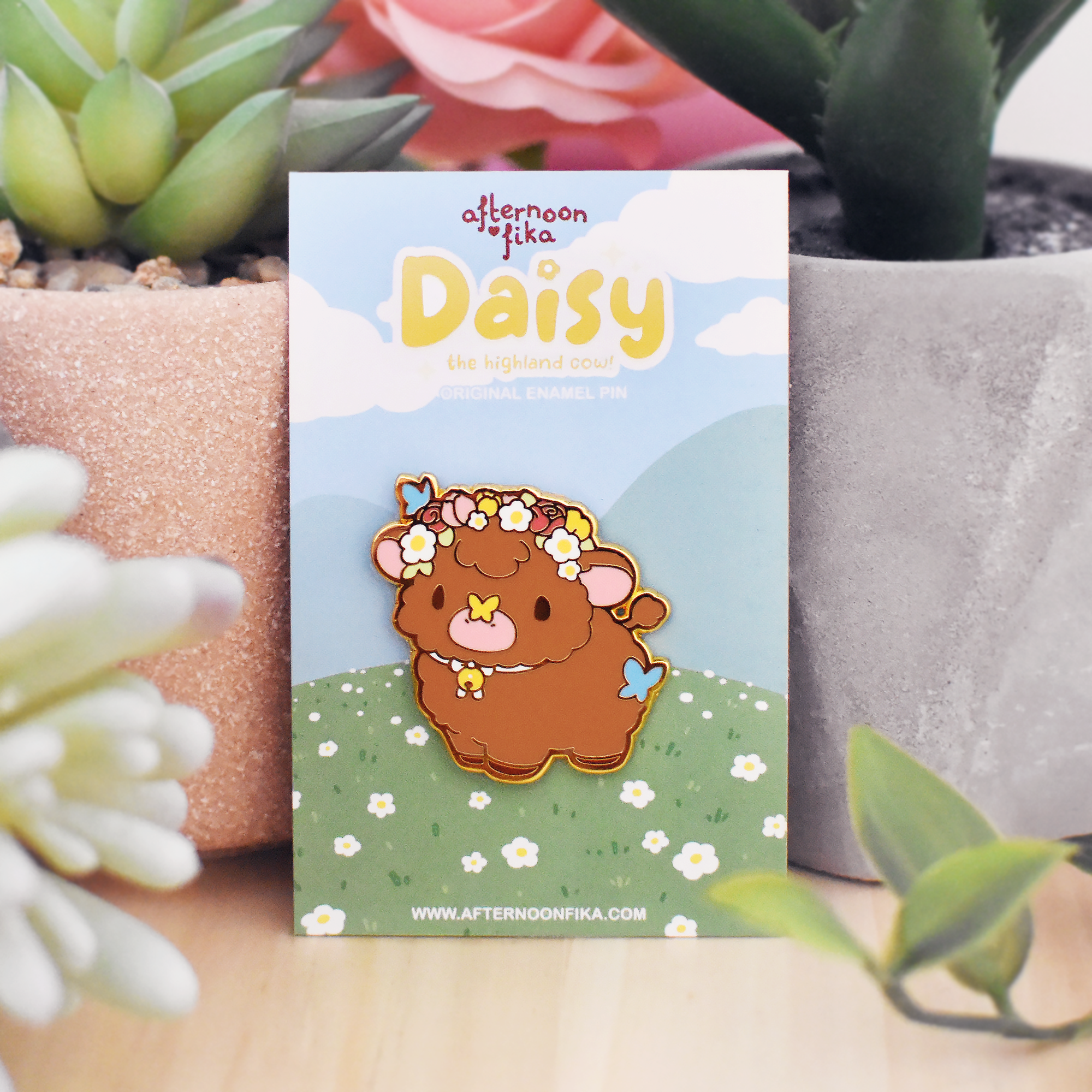 Daisy The Highland Cow Enamel Pin