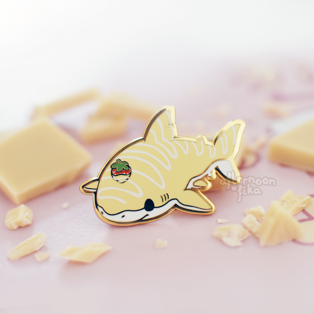 Great White Chocolate Shark Enamel Pin