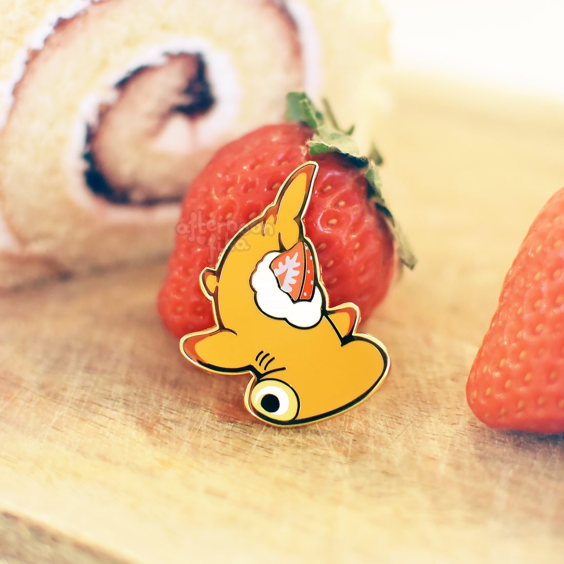 Roll Cake Shark Enamel Pin