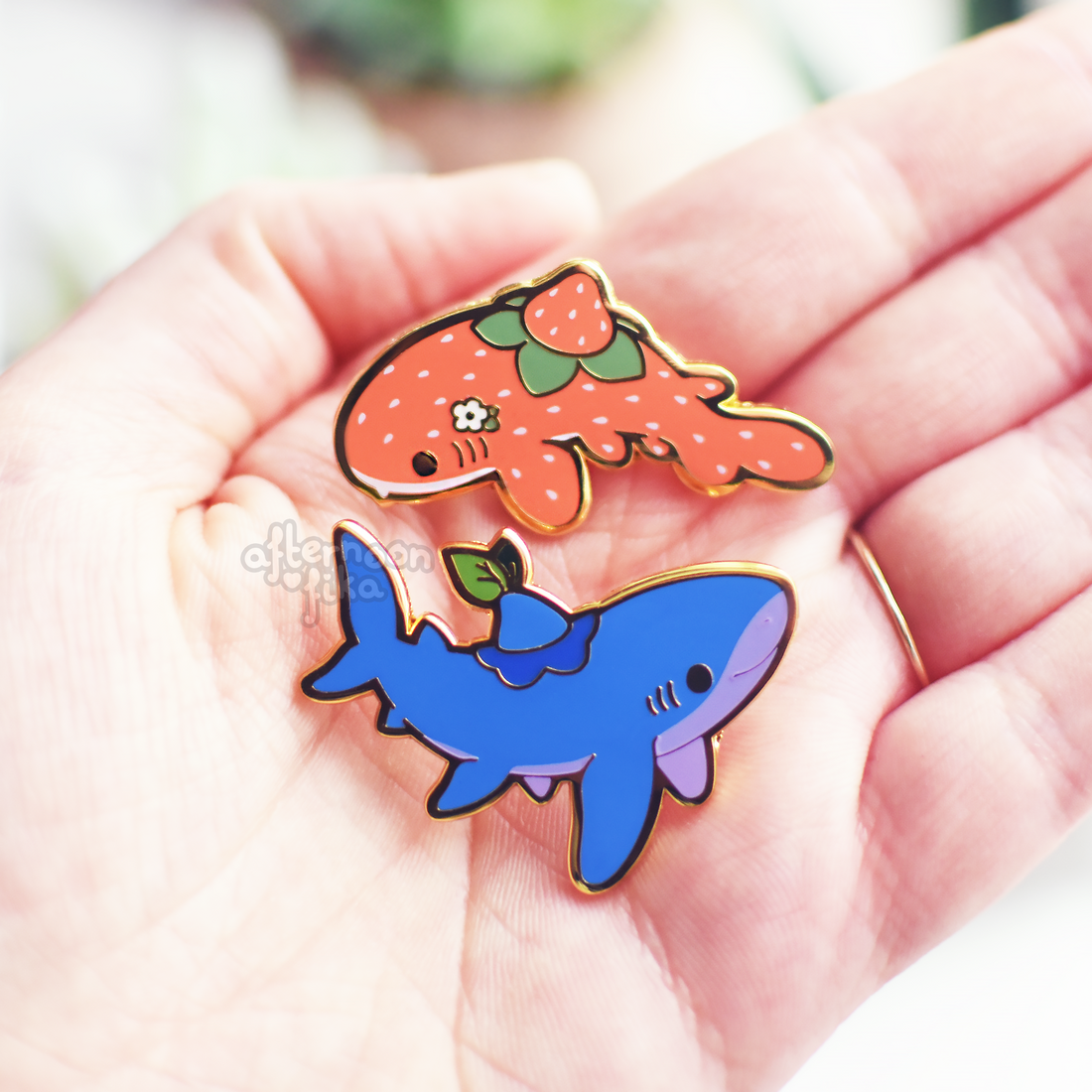 Blueberry Shark Enamel Pin