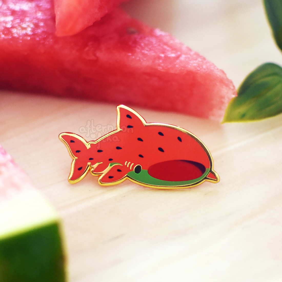 Watermelon Whale Shark Enamel Pin